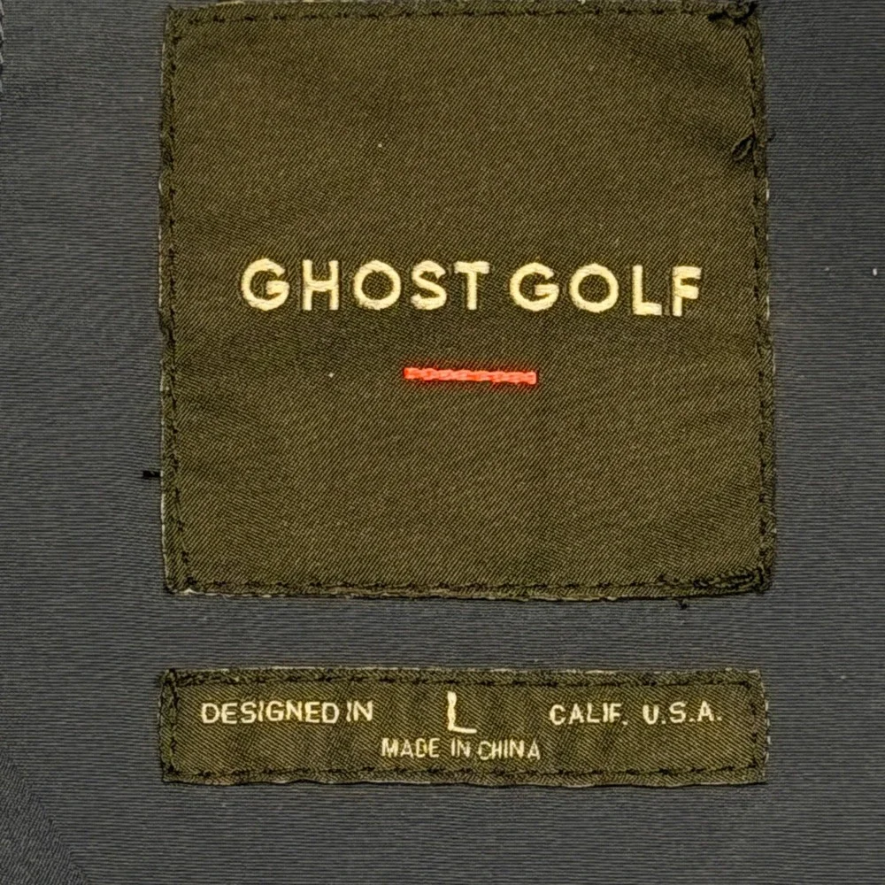 Ghost Golf Windbreaker Jacket Mens Large Blue Hooded Full Zip Performance Active